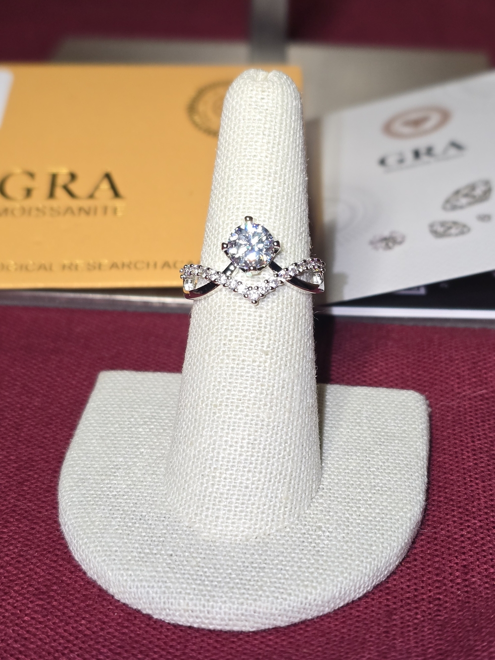 Size 7 Sterling Silver And 1.0ct Moissanite Ring